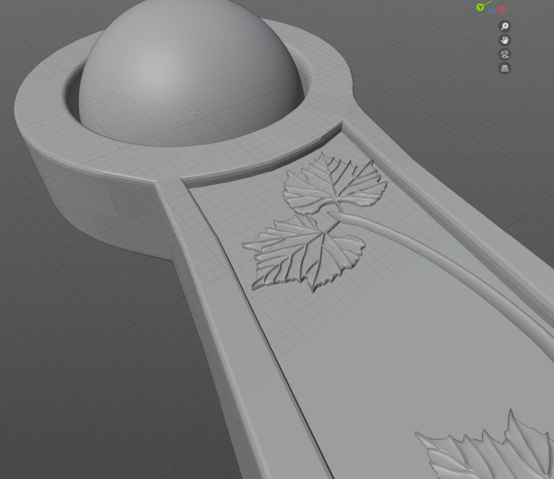 Vines inlaid onto a 3D modelled guard